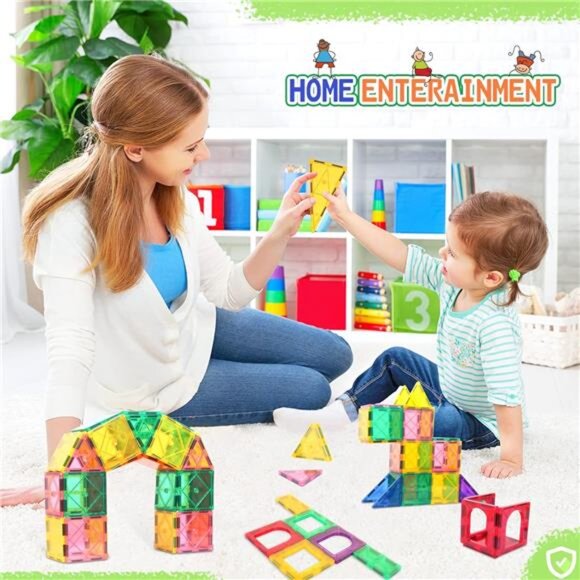 Magnetic Tiles Beginner Set Toys for Girls Boys Toddler Toys - Picture 5 of 7